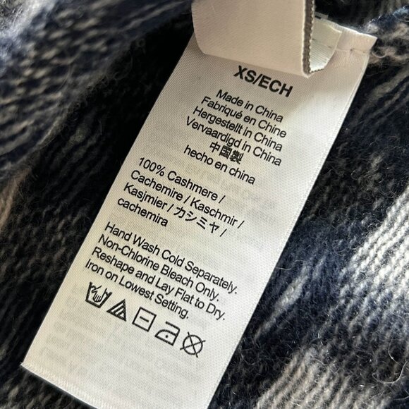 J. Crew Navy Cashmere Gingham Sweater ASO Wednesday Addams - Picture 10 of 13